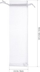 50Pcs White Organza Drawstring Bags for Folding Hand Fans Wedding Party Favor Ba