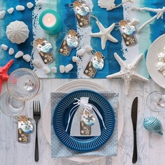 48 Sets Beach Wedding Favors – Nautical Glass Message Bottles with Corks & Seash