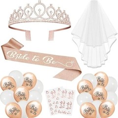 White Rose Gold Bridal Shower Party Set Bachelorette