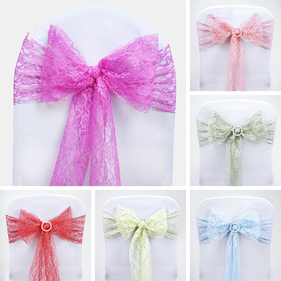20 Lace CHAIR SASHES Ties Bows Shabby Chic Victorian Wedding Reception Party