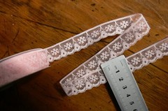 Polyester Floral Scalloped Edged Lace PINK BLUSH 18mm Wide 2.7 Metre Length TH3D