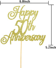 Happy 50Th Anniversary Cake Topper 50Th Wedding Anniversary Decor Birthday Party
