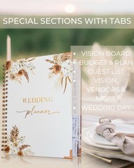 Beautiful Boho Wedding Planner Book and Organizer 9 inches X 11 inches,