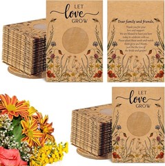 100 Pcs Let Love Grow Seed Packets Cool Wedding Favors for Guests Kraft Envelope