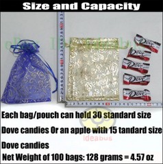 25/50/100pcs Print Pattern Organza Pouches Jewelry Wedding Favor Bags 6.7″x4.73″