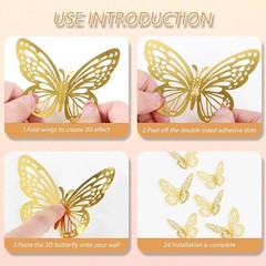 Flower Bouquet Accessories Set: 5 Mini Crowns, 36 Butterflies & 100 Pins
