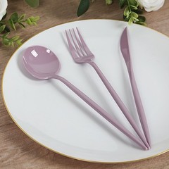 60 LAVENDER Heavy Duty Forks Spoons and Knives Set Party Disposable Tableware