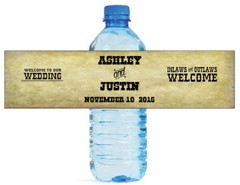 100 Country Inlaws & Outlaws Wedding Anniversary Water Bottle labels Engagement