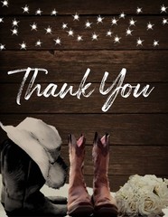Personalized Boots & Roses Wedding Invitations Digital or Printed (Price for 50)