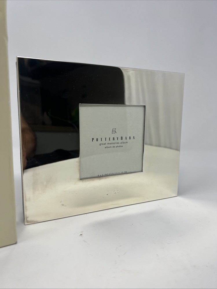 Pottery Barn Great Memories “I Do” Silver Plated Photo Album 30 pgs 4×6 5×5