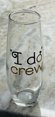 “I do crew”Stemless Bridal Champagne Flute Glass 9.6oz Wedding Bridal Shower-NEW
