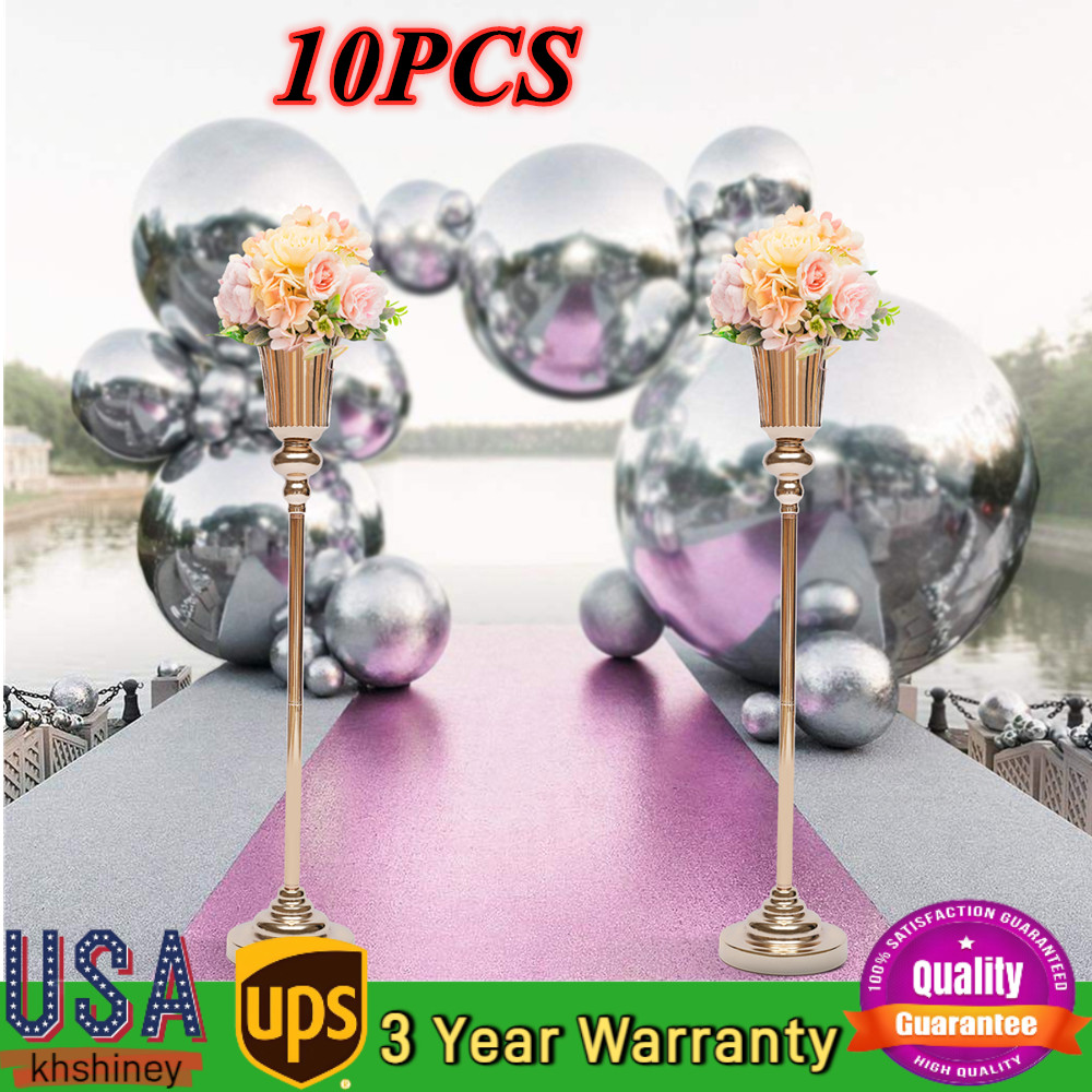 Metal Wedding Centerpieces Vase Versatile Trumpet Wedding Flower Vase Stand 10pc
