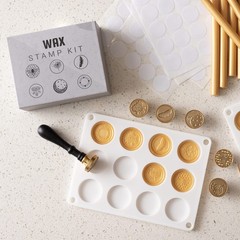 Hoppler Wax Seal Kit Having 6 PCS Wax Seal Stamp Heads, 1 PC Wood Handle Perf…