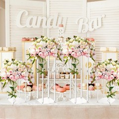 4 Pieces Tall Acrylic Vase Wedding Centerpieces Clear Flower Stand Column