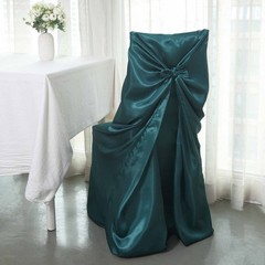 6 Peacock Teal SATIN UNIVERSAL CHAIR COVER for Wedding Banquet Reception