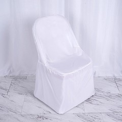 100 WHITE Polyester FOLDING CHAIR COVERS Wedding Party Banquet Event Decorations