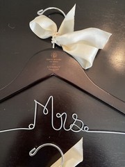 Mr & Mrs Hanger Set – Dark Wood & Metal – Weddings