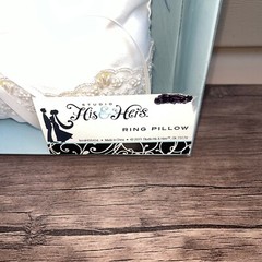 Studio His and Hers Wedding Ring Pillow 456434 White Nwt 7 x 7 x 3 Hobby Lobby