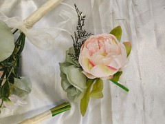 Pink, Cream, Green, Wedding Bouquet Set, Vintage Romantic Wedding Package