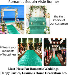 Aisle Runners for Weddings 2Ftx15Ft Green Sequin Aisle-Runner Wedding Ceremony D