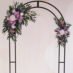 Lavender Purple Silk Wedding Arch Garland Set Of 2 Reusable Artificial Flowers