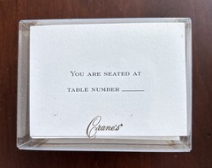 3 New Sets Of 25 Ecru Crane Table Seating Place Cards & Envelopes Block Font