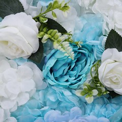 6 Pcs 24» x 16» Blue Artificial Flower Wall Panels Wedding Party Floral Decor