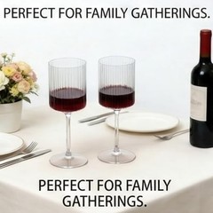 24 Pack 9oz Clear Ribbed Plastic Stemmed Wine 24PCS Clear Ribbed Wine Cups