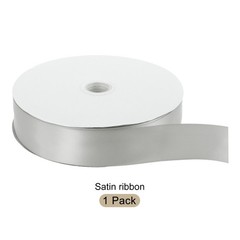 100 Yard Satin Ribbon Double Sided Grosgrain Silk Ribbon, 1.5″/Grey