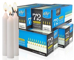 Ohr Candles Shabbat Candles Traditional Shabbos Candles 3 Hour 72 Count Pack Of