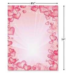 Celestial Hearts Letter Paper – Decorative Stationery With