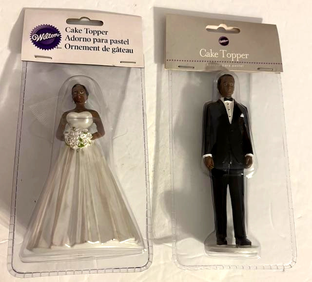 Wilton African American Bride and Groom Wedding Cake Toppers 2-piece