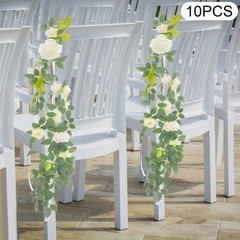 10pcs Wedding Chair Decorations Wedding Aisle Floral Artificial Flowers Handmade