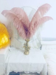 Dark Blush Pink 12 Pieces Ostrich Feather 12-14 inches Dozen Wedding Centerpice