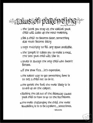 LAWS OF PARENTING Matted Calligraphy for Parents