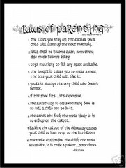 LAWS OF PARENTING Matted Calligraphy for Parents