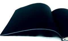 Unique Genuine Leather Guest Book Wedding Silver Gilt Modern Paperchase Black