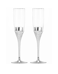 LENOX True Love Champagne Flute Pair 6oz, Set of 2, Silver plate