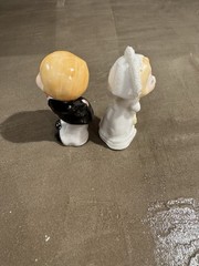 1973 Vintage Masters Bone Wedding Cake Topper Bride Groom Wedding Cake Topper