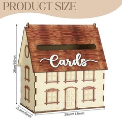 Rustic House Wedding Card Box for Reception 10x 6×11.5 Inch Large House