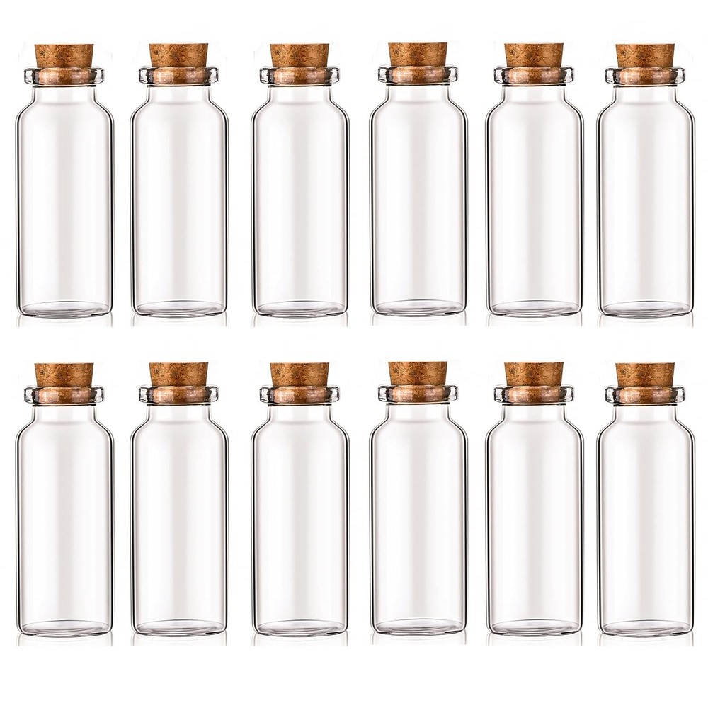 YTZOOLL 12Pcs/Set 30ml Glass Bottles Cork Stoppers DIY Decoration 30ml-12pcs