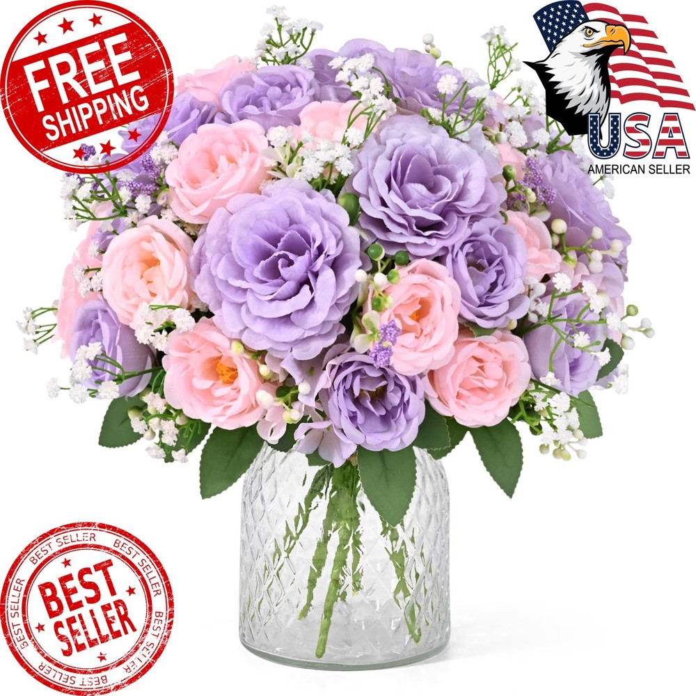 Yastouay Mixed Pink and Purple Peonies 4 Bouquets