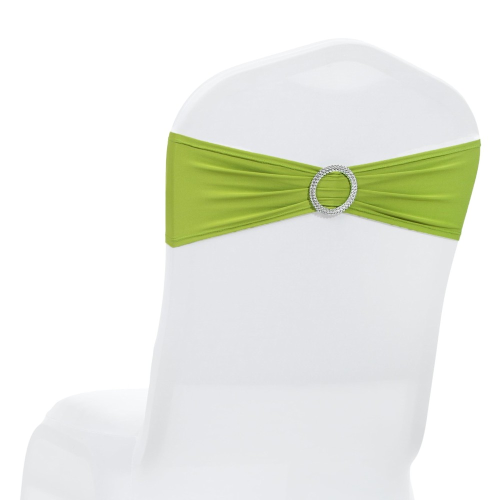 Mds Pack Of 50 Spandex Chair Sashes Bow Premium Stretch Chair Cover Band Buckle