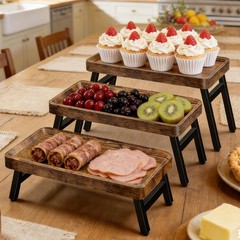 Stunning 3-Tier Party Serving Stand – Rustic Solution for Cupcake Displays