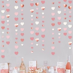 Rose Gold Party Decorations Dusty Pink Heart Garland Blush Pink Rose Gold Pink