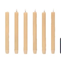 6pk Ribbed Flameless LED Taper Candles Honey Hearth & Hand Magnolia