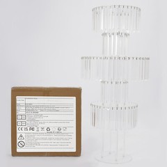 5-Tier Clear Acrylic Flower Stand with Crystal Pendants 43.3 in Wedding