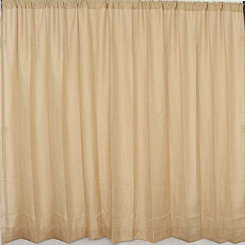 8 ft x 8 ft Natural Faux Burlap Backdrop Drape Curtain Panel Decorations Party