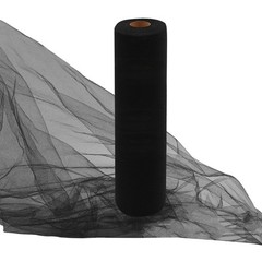 Black Tulle Fabric Rolls 54 Inch by 10 Yards Fabric Tulle Bolt for Wedding Hallo