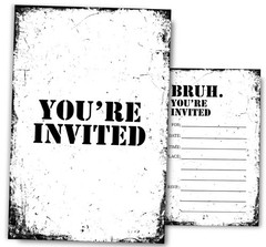 Brothers Birthday Invitations for Boys, Simple Black and White Birthday Party…